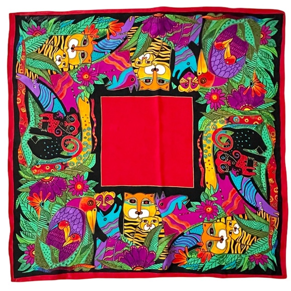 Laurel Burch Accessories - LAUREL BURCH VINTAGE “CATS IN THE JUNGLE” SCARF